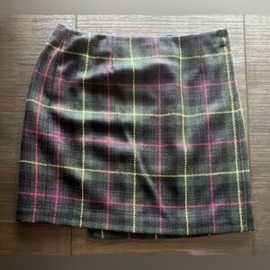 Vintage Wool Plaid Talbots Wrap Skirt - Size 16